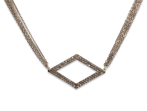 Druzy Diamond Dangle Earrings in 14K Yellow Gold