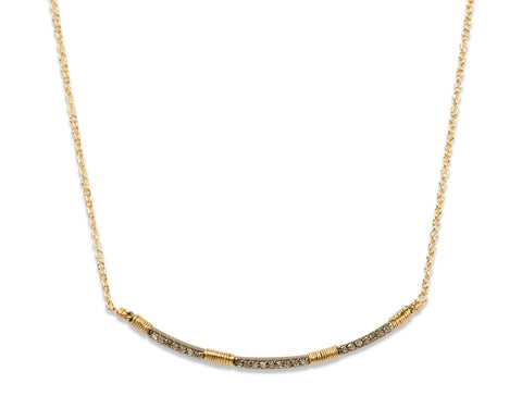 Pavé Rustic Gray Diamond Long Necklace