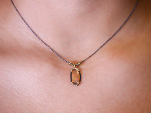 Ethiopian Opal Pendant Necklace