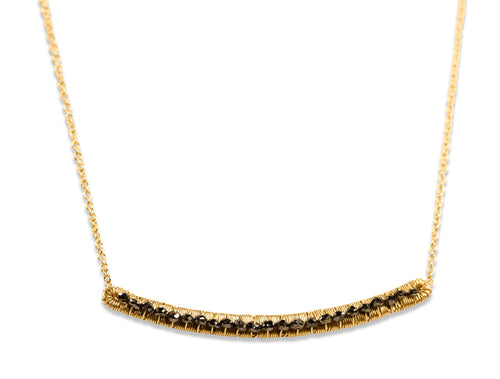 Black Diamond Bar Pendant Necklace