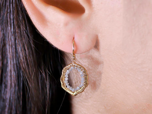 Rustic Gray Diamond Dangle Earrings