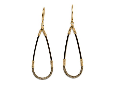 Black Diamond Briolette Drop Earrings
