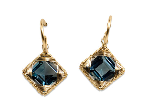 Black Diamond Briolette Drop Earrings
