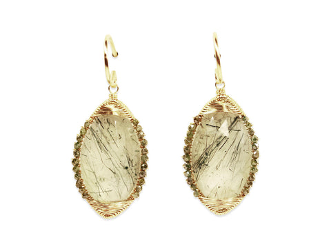 Black Diamond Briolette Drop Earrings