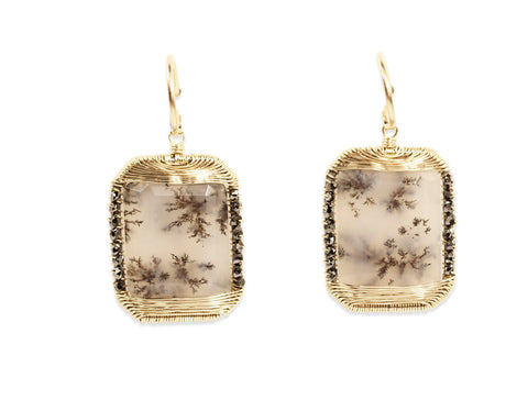 Black Diamond Briolette Drop Earrings