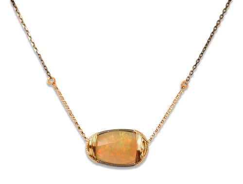 Ethiopian Opal Pendant Necklace
