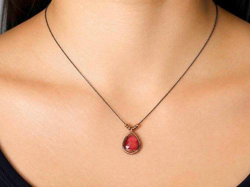 Pink Tourmaline Pendant Necklace