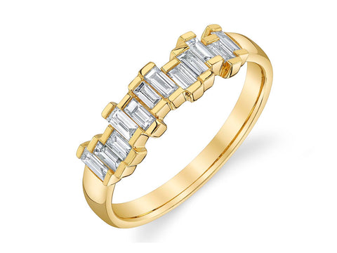 Platinum, Yellow Gold, Diamond and Ruby Men's Wedding Band