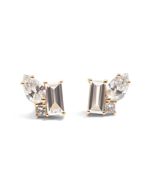 Diamond Trellis Stud Earrings