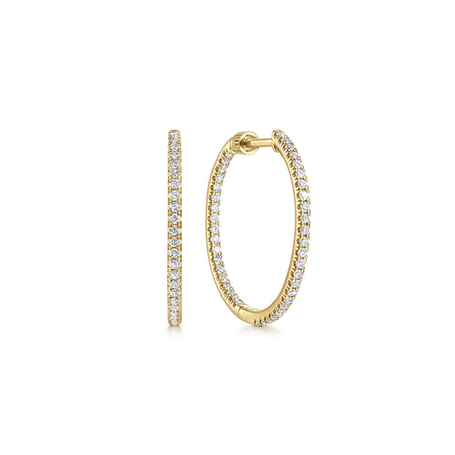 "Inside-Outside" Pavé Diamond Hoop Earrings