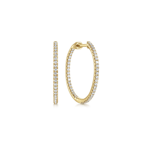 Classic Round 40mm Hoop Earrings in White Gold