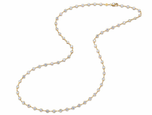Bezel Brilliant Diamond Necklace in 18K Yellow Gold