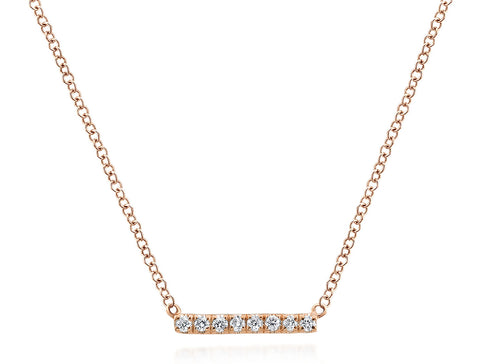 Bezel Set Baguette and Round Diamond Necklace