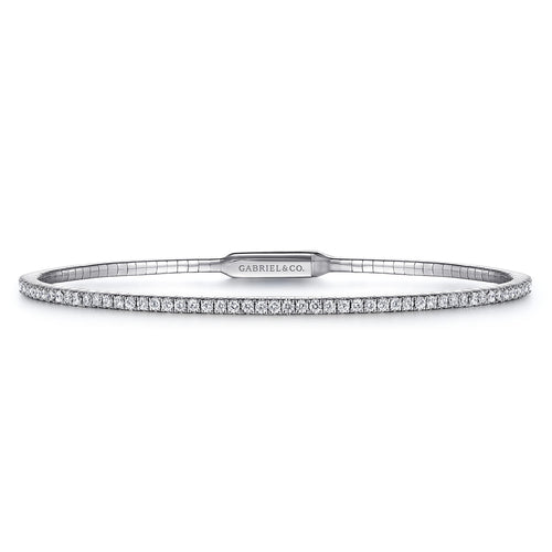 Diamond Bangle Bracelet in White Gold