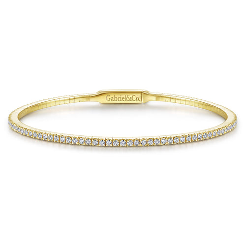 Diamond Bangle Bracelet in Yellow Gold