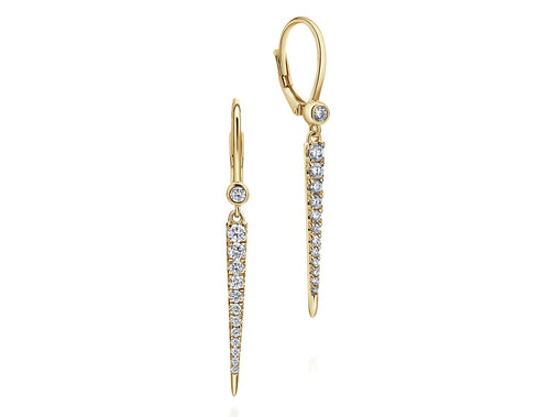 Diamond Spike Earrings in 14K Yellow Gold