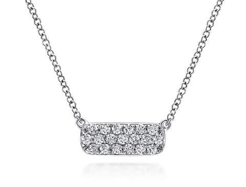 Petite Diamond Bar Necklace in Rose Gold