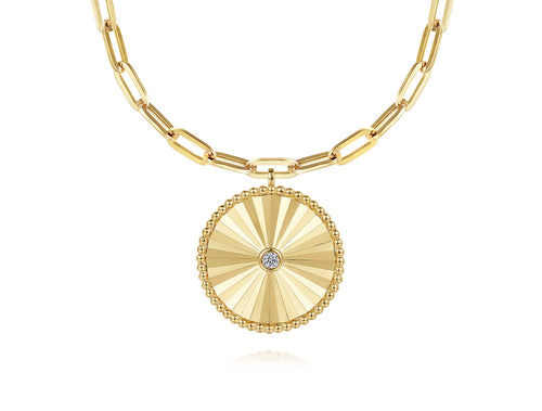 Diamond Disc Pendant Necklace