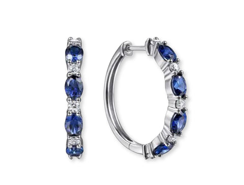 Sapphire and White Gold Men's Wedding Band