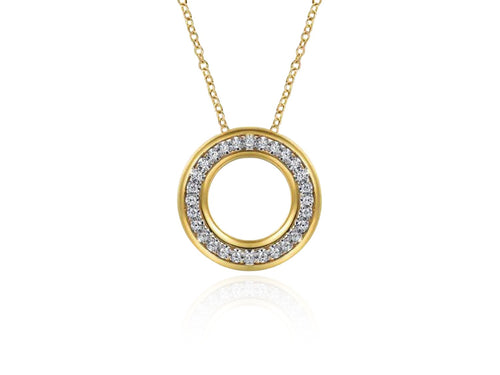 Diamond Circle Pendant Necklace