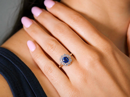 Antique Sapphire and Diamond Engagement Ring (circa 1905)