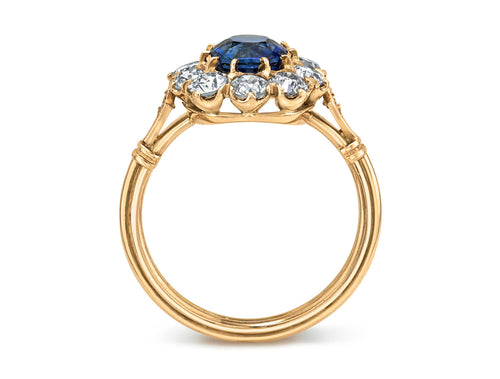 Antique Sapphire and Diamond Engagement Ring (circa 1905)