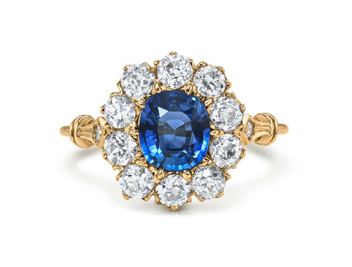 Antique Sapphire and Diamond Engagement Ring (circa 1905)
