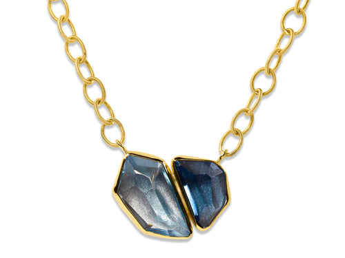 Aquamarine and London Blue Topaz Pendant Necklace