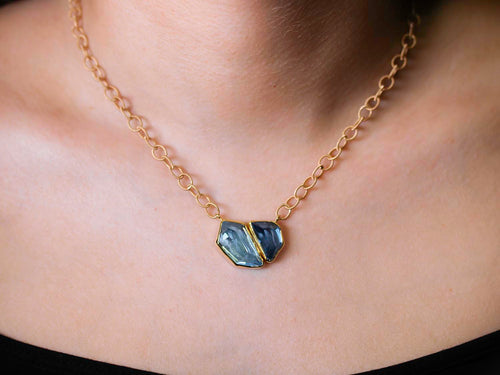 Aquamarine and London Blue Topaz Pendant Necklace