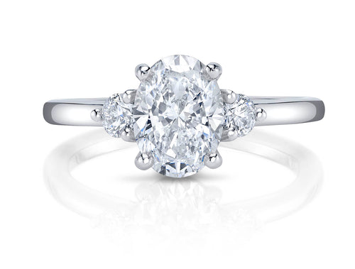 Oval Diamond Three-Stone Engagement Ring