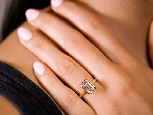 Lab-Created Emerald Cut Diamond Engagement Ring