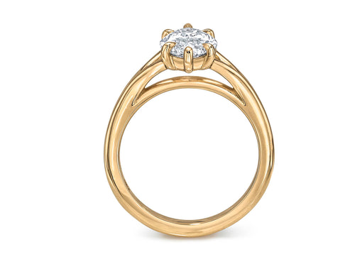 Lab-Created Marquise Diamond Solitaire Engagement Ring