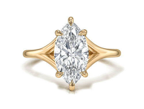 Lab-Created Marquise Diamond Solitaire Engagement Ring