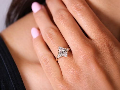 Lab-Grown Marquise Brilliant Diamond Engagement Ring