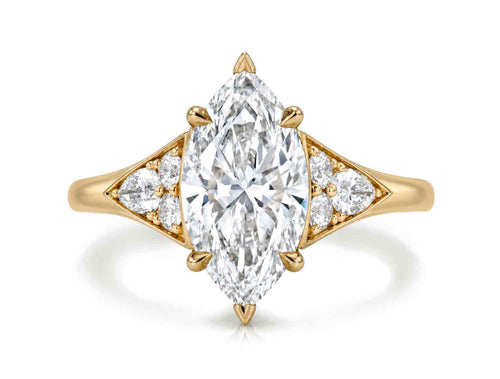 Lab-Grown Marquise Brilliant Diamond Engagement Ring