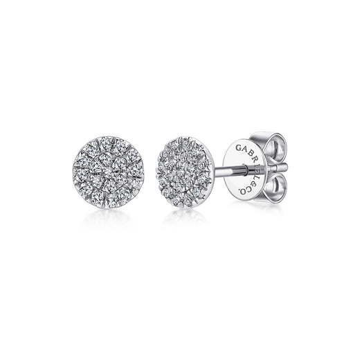 Pavé Diamond Stud Earrings in White Gold