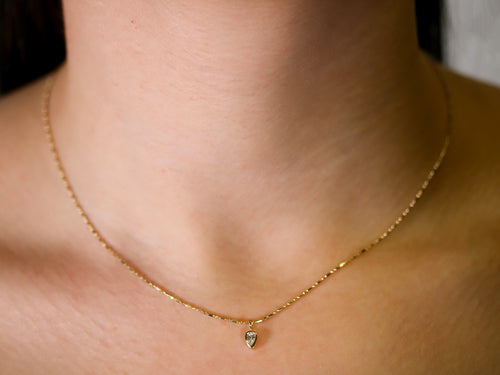 Pear Diamond Pendant Necklace in 14K Yellow Gold