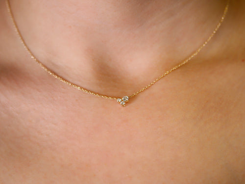 Diamond Cluster Necklace in 14K Yellow Gold