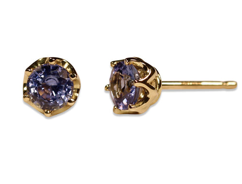 Sapphire Stud Earrings in 18K Yellow Gold