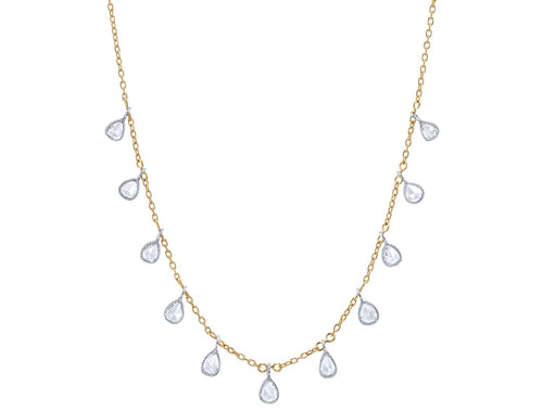 Pear Rose Cut Diamond Necklace