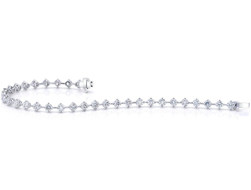 Round Brilliant Diamond Bracelet in 18K White Gold