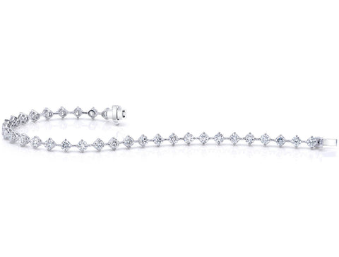 Oval and Pear-Shaped Rose Cut Diamond Bracelet