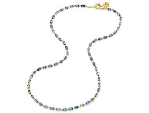 Rose Cut Oval Sapphire Necklace