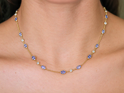 Ceylon Sapphire and Diamond Necklace