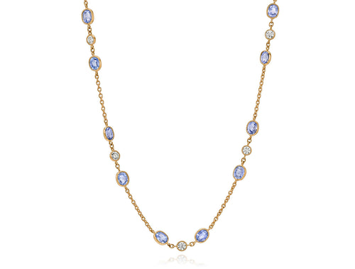 Ceylon Sapphire and Diamond Necklace