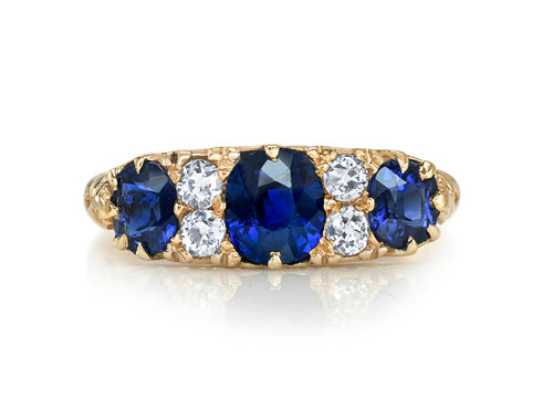 Antique Sapphire and Diamond Engagement Ring (circa 1905)