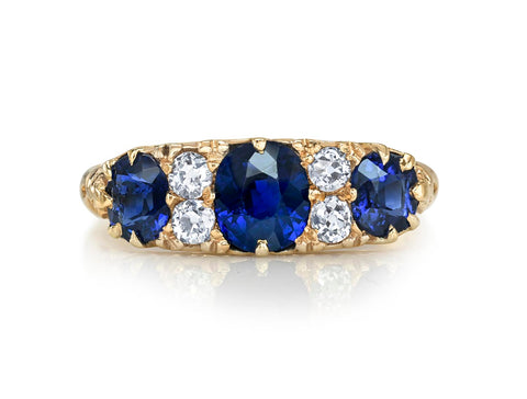 Antique Art Deco Sapphire and Diamond Engagement Ring