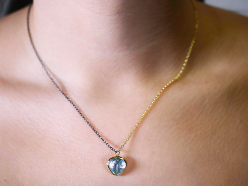 Bezel Set Aquamarine Pendant Necklace