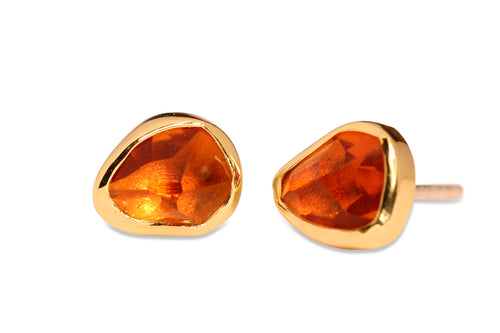 Faceted Citrine Stud Earrings