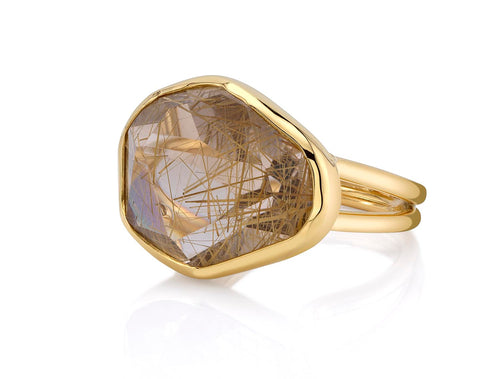 Bezel Set Rutilated Quartz Ring